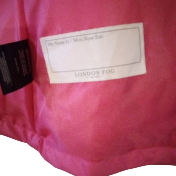 Butterfly Girl's Raincoat London Fog Pink w. Purple Butterfly Lining Hooded Sz 4 - Picture 9 of 15